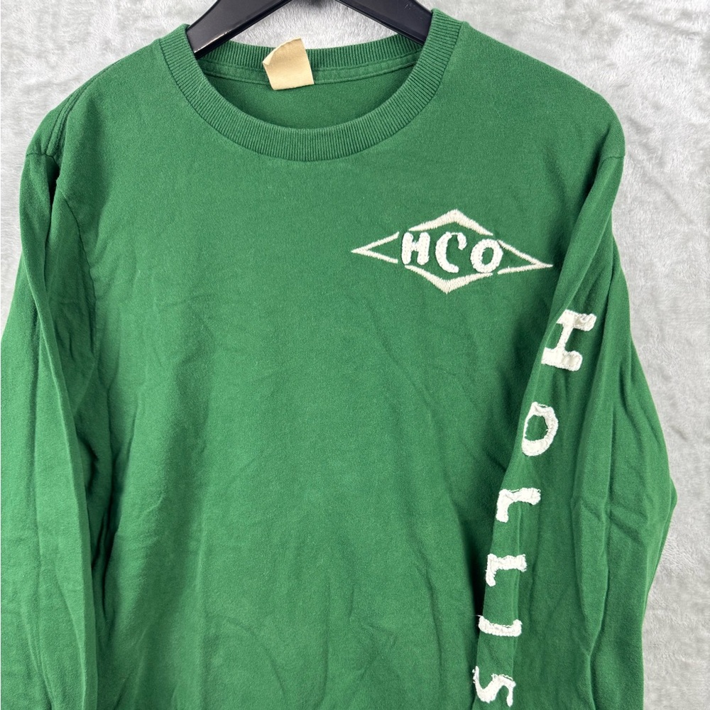 Vintage Hollister Long Sleeve Shirt Embroidered Green Logo Mens XL Surf‎ Y2K